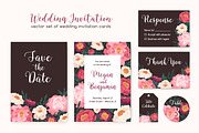 Floral wedding invitation cards set, a Decorative Illustration by Good Studio (Thumbnail 1 of 5)