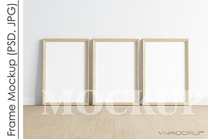 Wooden Frames Mockup PSD JPG