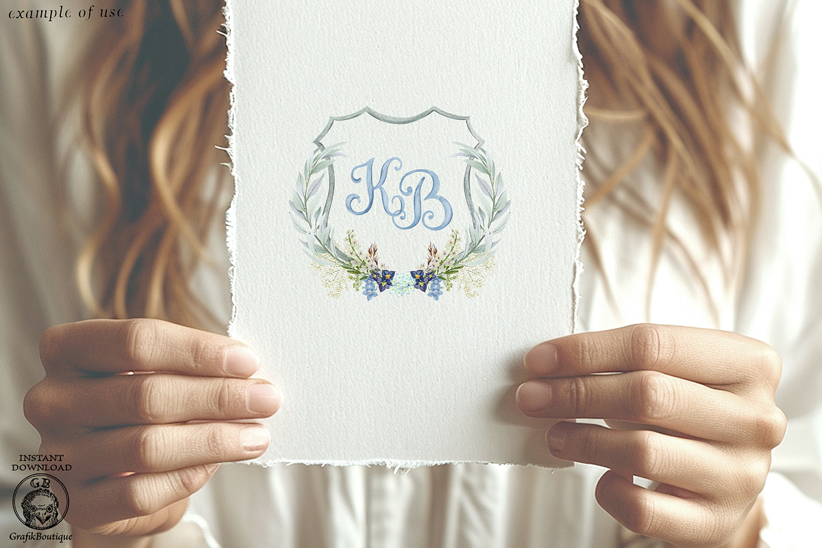 Wedding crest monogram letters, a Decorative Illustration by GrafikBoutique (Photo 3 of 3)