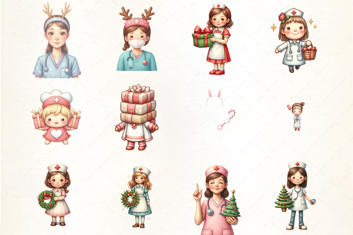 Christmas Nurse Sublimation Clipart, an Illustration by CrexoraLab (Photo 4 of 5)