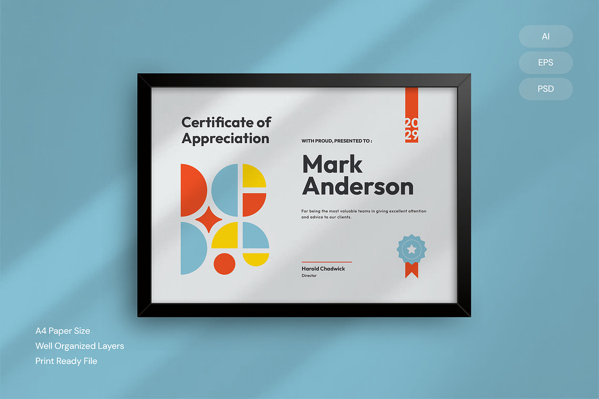 Appreciation - Certificate, a Brochure Template by Izdihaar_Studio (Photo 1 of 3)