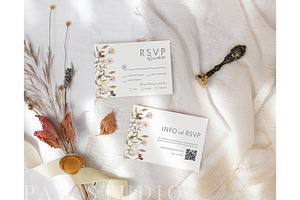 Autumn Wedding Invitation Rustic