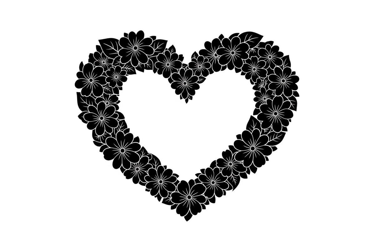 Floral Heart Frame Silhouette Pack, an Illustration by Artivon (Photo 20 of 49)