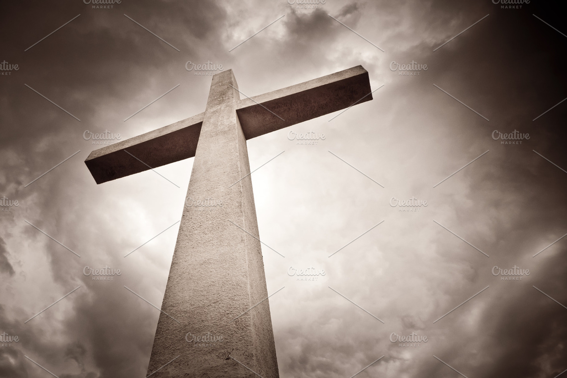 Sepia Cross Stormcloud Background