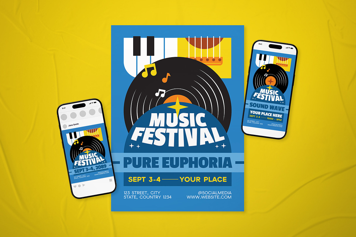 Music Festival Event Flyer Set, a Flyer Template by The Good Store (Photo 1 of 2)