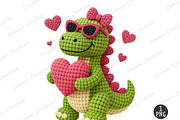 Yarn Crochet T-Rex Valentine's PNG, an Illustration by Dream Creation (Thumbnail 1 of 5)