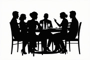 Dinner Table Silhouette Art, an Illustration by hafijul (Thumbnail 5 of 9)