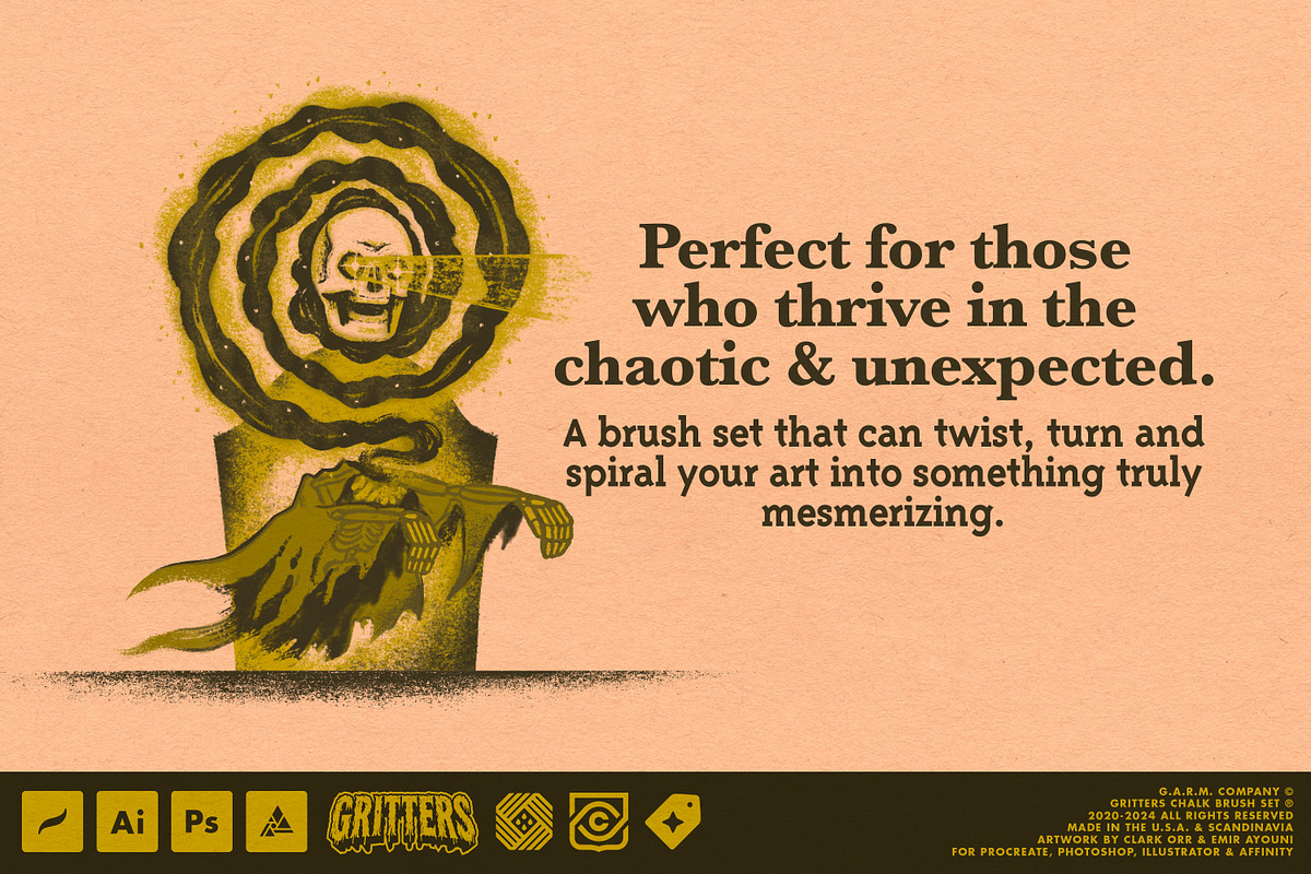Gritters Chalk Brushes (Affinity), a Brush Add-On by G.A.R.M. Company (Photo 4 of 13)