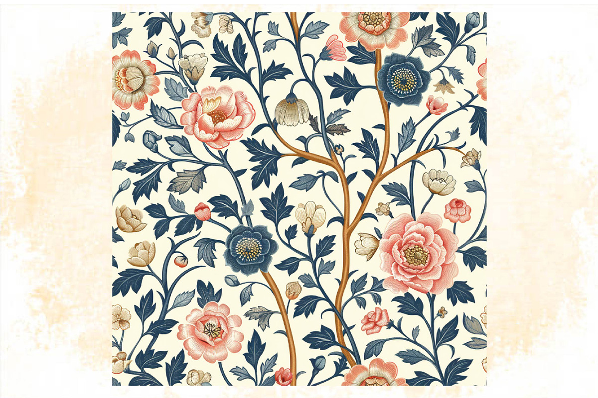 Vintage William Morris Style Floral, a Pattern Graphic by SVGArt (Photo 9 of 9)