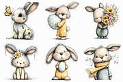 Whimsical Easter Bunny Clipart, an Illustration by Libby Wishes (Thumbnail 2 of 9)