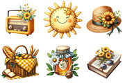 Cozy Yellow Summer Clipart, an Illustration by Pixels.Craft (Thumbnail 2 of 10)