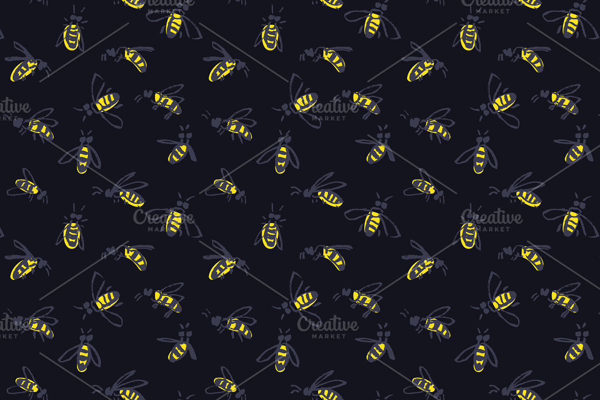 Hand drawn bees, an Animal Illustration by Nenilkime (Photo 5 of 5)