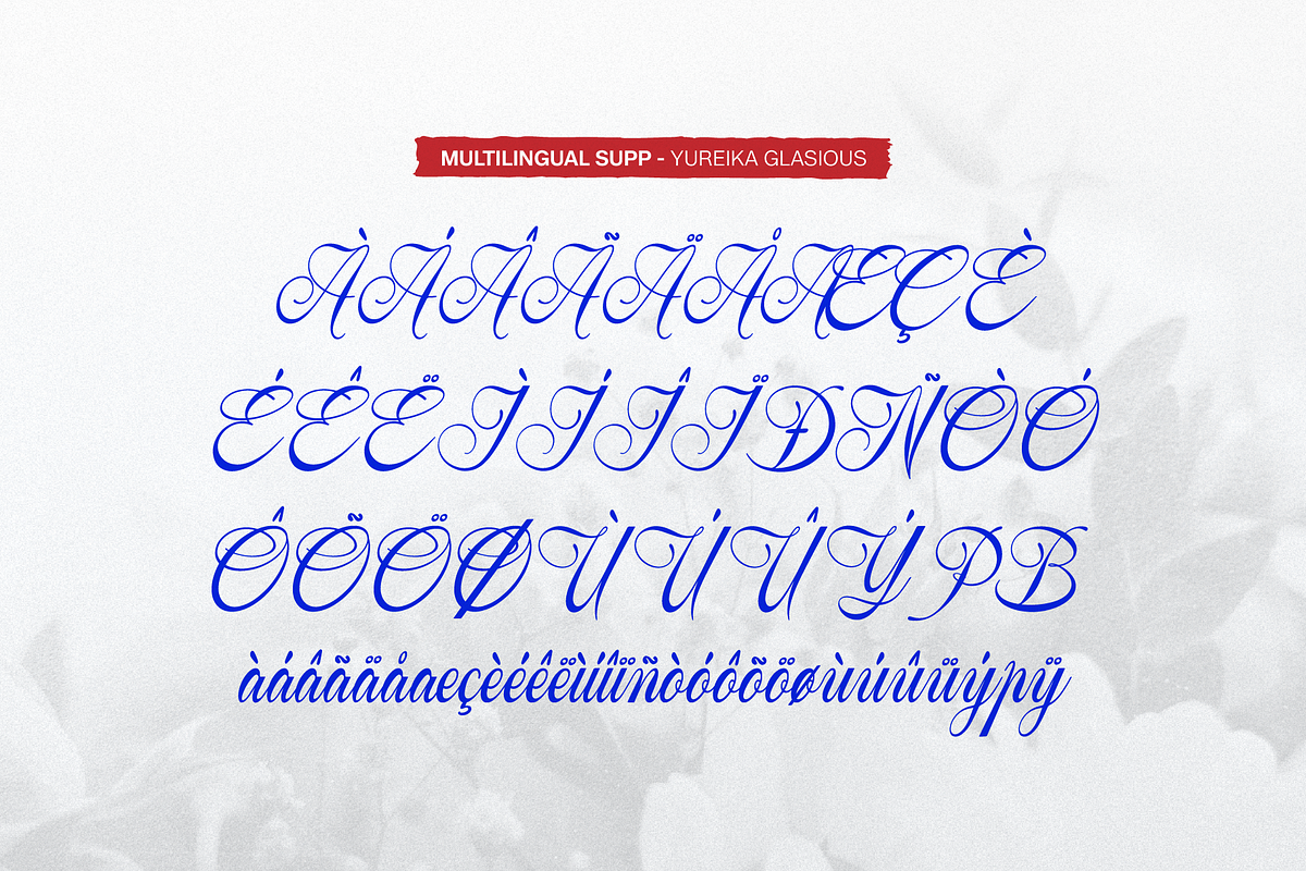 Yureika Glasious Classic Script, a Script Font by gracetype_studio (Photo 10 of 11)