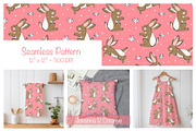 Whimsical Bunny Seamless Design, an Illustration by Johanna V. Creative (Thumbnail 1 of 3)