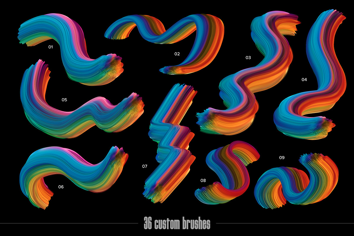 Mixer: Multicolor Photoshop Brushes, a Brush Add-On by Chroma Supply (Photo 7 of 19)