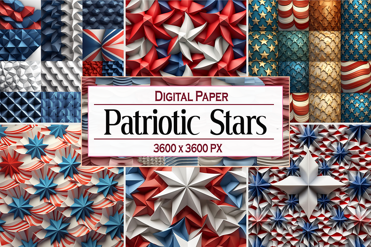 3D Patriotic Stars, a Background Graphic by Printable Treasure (Photo 1 of 3)