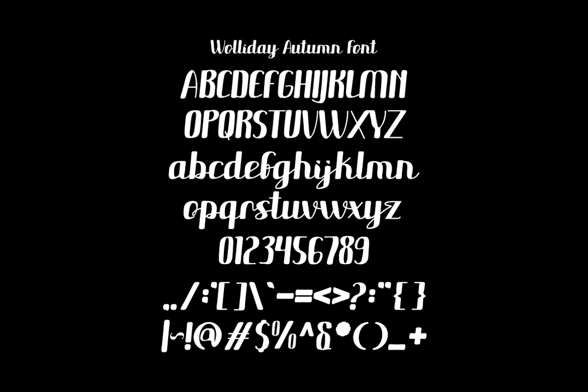 Wolliday Autumn - Handwritten Font, a Handwritten Font by Iqsiart Studio (Photo 4 of 7)