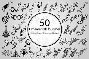 50 Ornamental Flourishes (Vector)