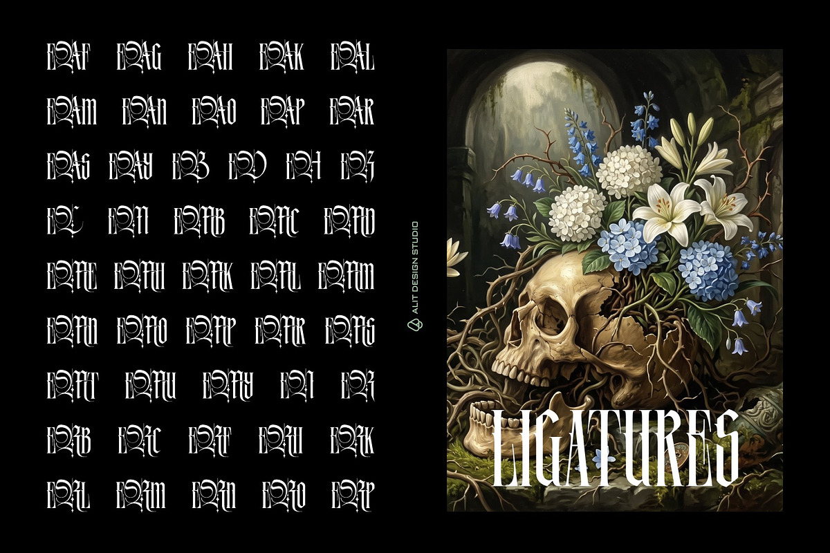 Rosella Mirakle Typeface, a Blackletter Font by alit design (Photo 15 of 20)