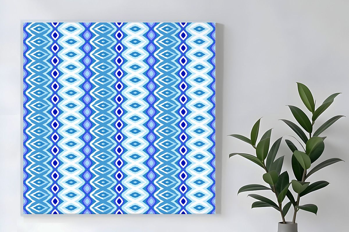 Blue Ethnic Geometric Seamless Repea, a Pattern Graphic by Sharon Schwalbe (Photo 4 of 7)