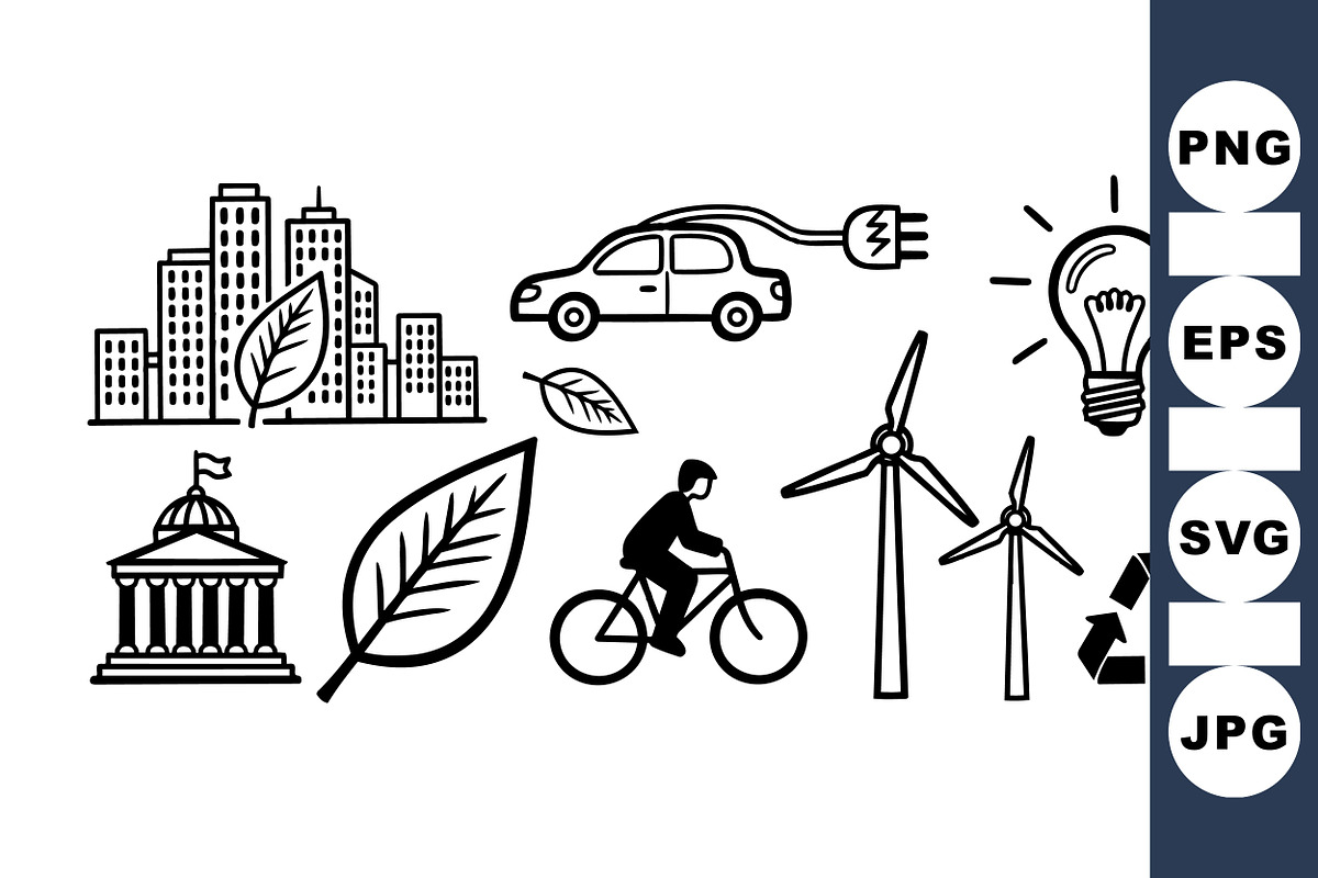 Eco Energy Icons Vector Pack, an Illustration by designvectx (Photo 1 of 3)
