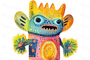 Cartoon monster stickers PNG set, an Animal Illustration by Bubert Art (Thumbnail 6 of 6)