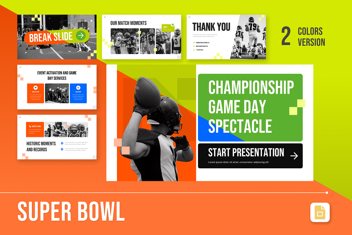 Super Bowl Google Slides, a Presentation Template by Antstheme (Photo 1 of 4)