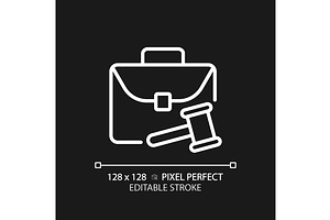 Labour law pixel perfect white line, an Outline Icon by IMG Visuals