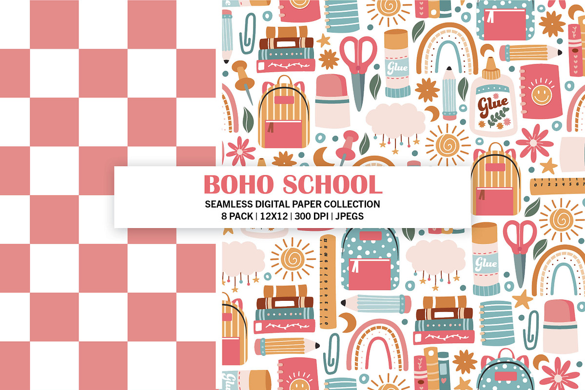 Boho School Seamless Digital Pattern, a Pattern Graphic by Alanna Messina Design Co (Photo 2 of 9)
