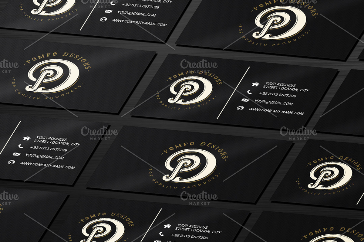 Black&Clean Business Card Mockup PSD, a Print Template by PompoCo (Photo 2 of 3)