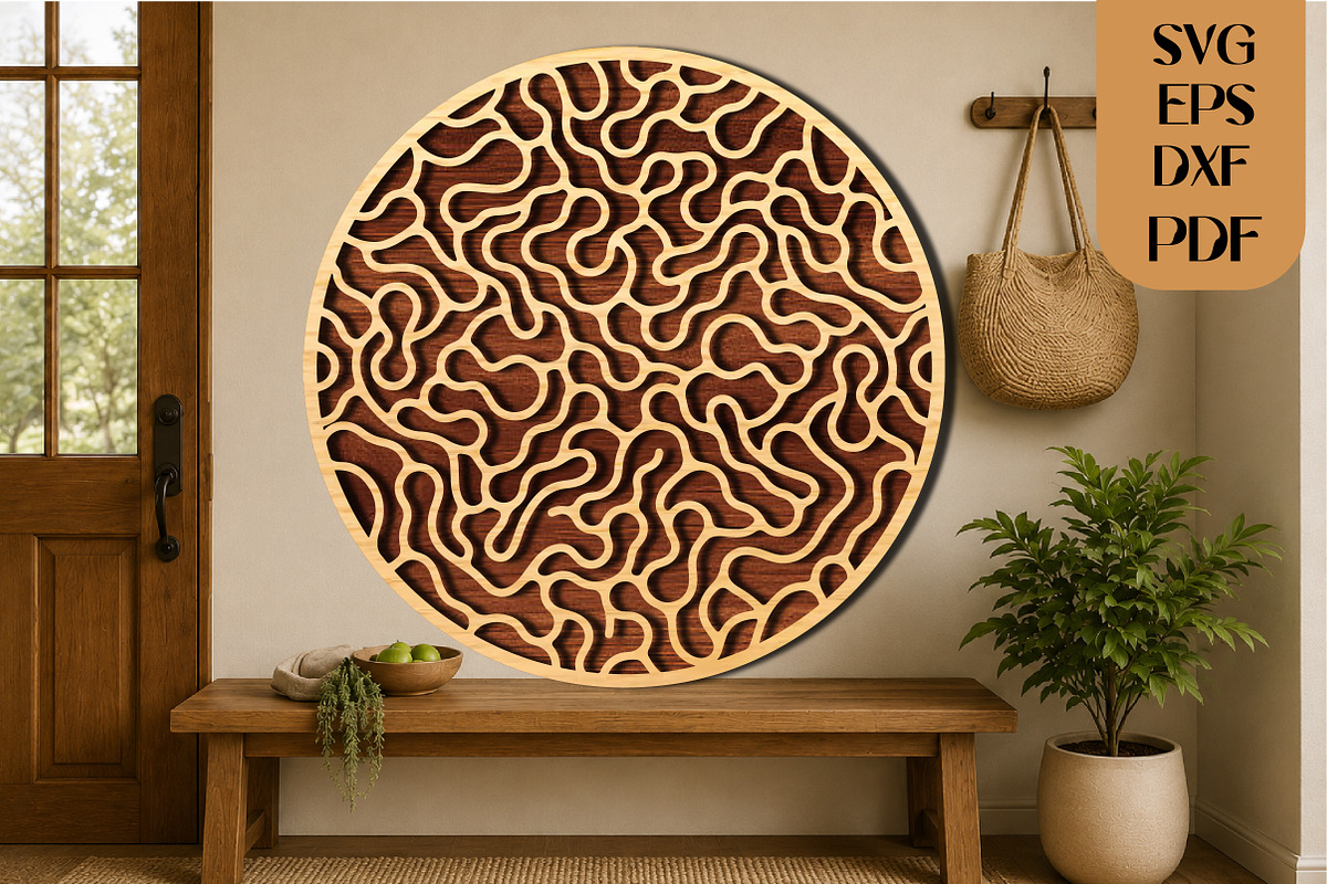 Abstract Geometric Round Wall Art, an Object Graphic by DreamCafeArt (Photo 2 of 4)
