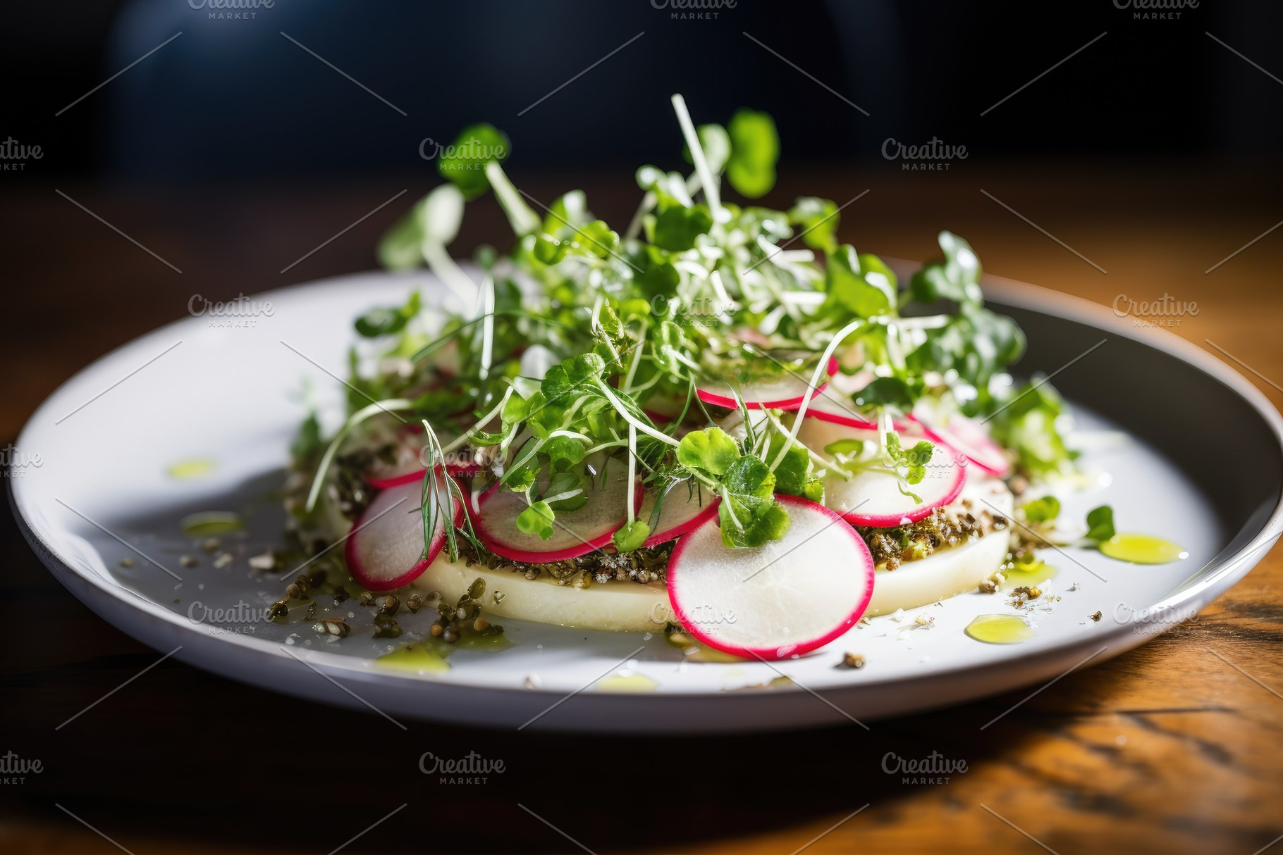 Salad with radish and microgreens on, a Photo by Iftikhar Alam