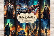 Noire Detective Junk Journal Pages, a Person Illustration by GlamArtZhanna (Thumbnail 1 of 9)