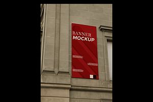 Outdoor Building Banner Mockup PSD