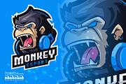 Monkey Mascot Esport Logo, a Branding & Logo Template by prps.std (Thumbnail 1 of 3)