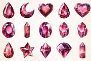 Burgundy Crystals and Gems Clipart, an Illustration by Rose Art (Thumbnail 4 of 4)