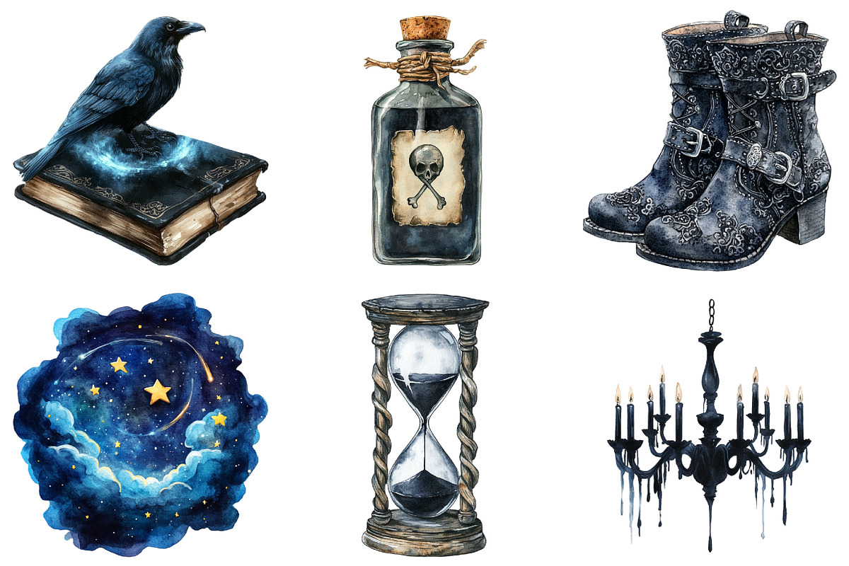 Midnight Black Halloween Clipart, an Illustration by Daily.Designs (Photo 3 of 5)