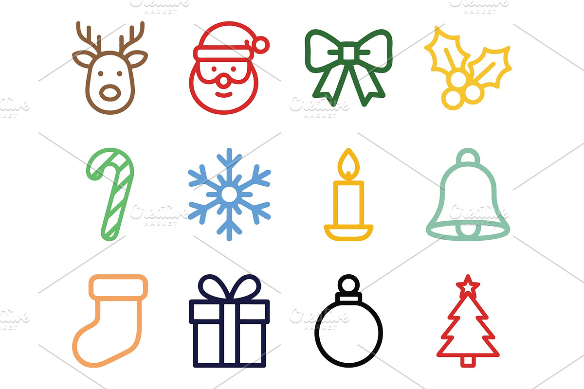 Christmas Vector Collection, an Outline Icon by Vectorium Studio (Photo 2 of 2)