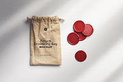 Drawstring Bag with Wax Seals Mockup, an Advertising Mockup by Custom Scene (Thumbnail 10 of 11)