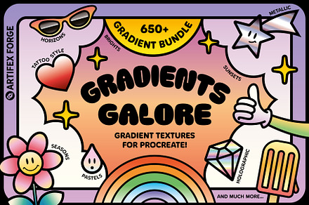 Procreate Gradients Galore, a Gradient Add-On by The Artifex Forge