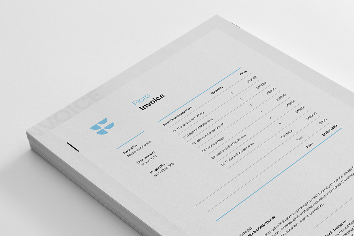 Invoice, Brief, Estimate, a Stationery Template by KreateTribe (Photo 4 of 7)