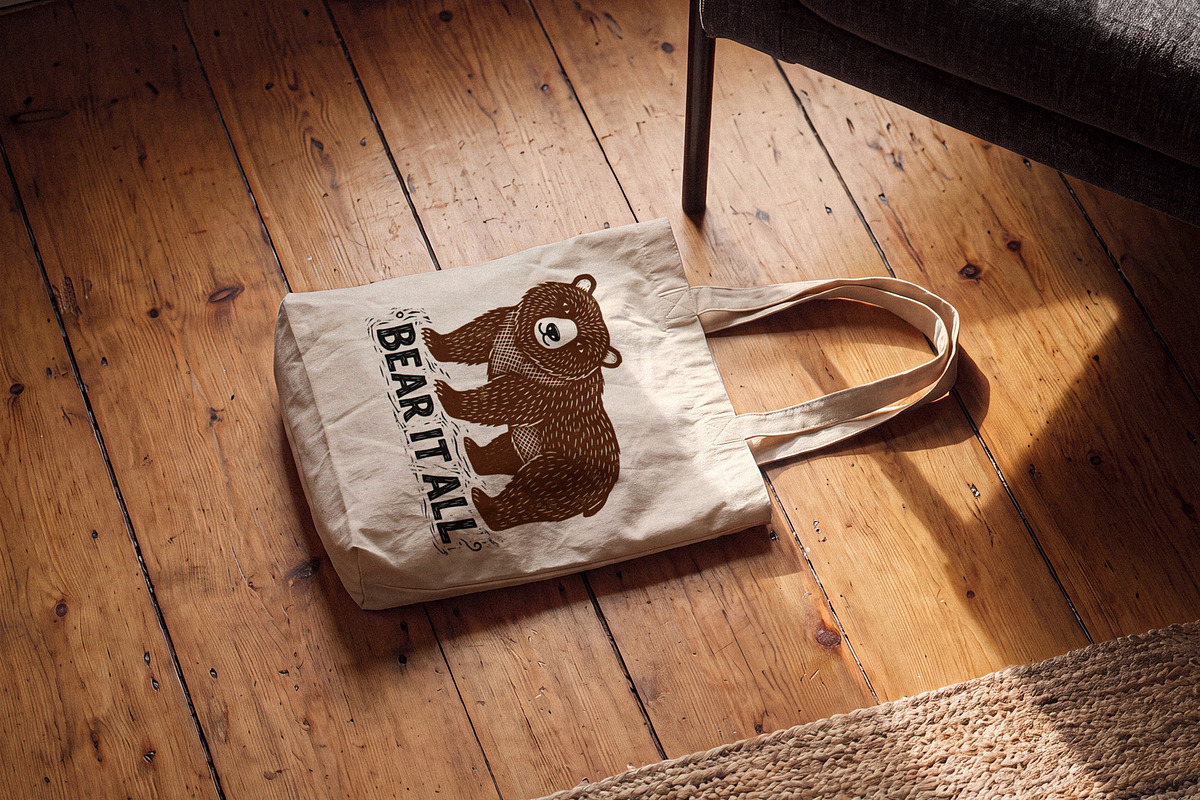 Realistic Cotton Tote Bag Mockup, a Household Mockup by Designer Dude (Photo 1 of 2)