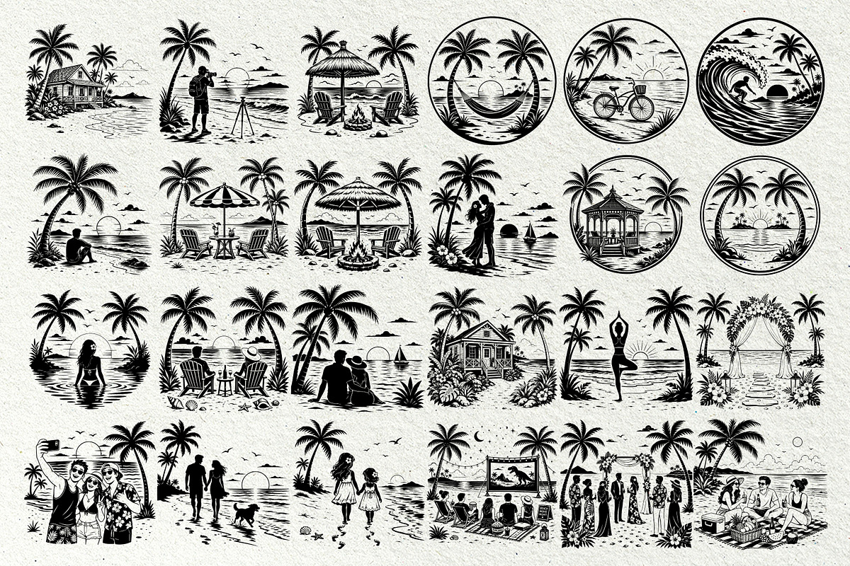 Beach Scenes SVG Graphics, a Seasonal Illustration by DENIDigitalArtSudio (Photo 6 of 8)