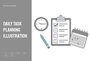 Daily Task Planning Illustration, a Work Illustration by Partikusi Design (Thumbnail 1 of 3)