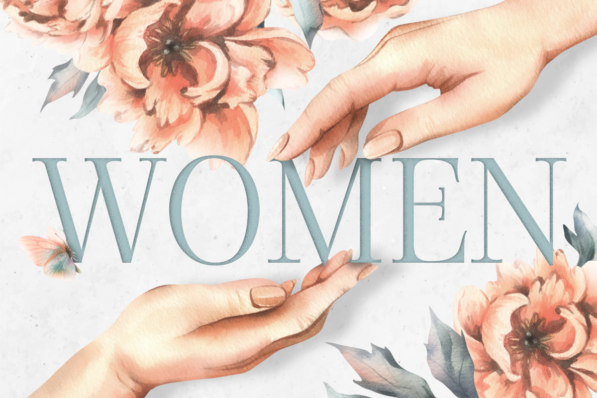 Hands and peonies watercolor clipart, a Person Illustration by NATASHA CHU (Photo 1 of 21)