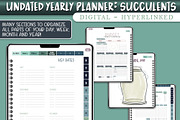 Undated Digital Planner- Succulents, a Stationery Template by Brenda Avila Designs (Thumbnail 1 of 4)