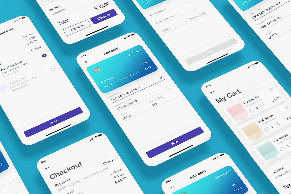 Cart, Checkout, Add Card , Pay App, an App Template by nagaredesignstudio (Photo 1 of 2)