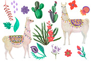 Watercolor llamas, an Animal Illustration by ramika (Thumbnail 2 of 3)
