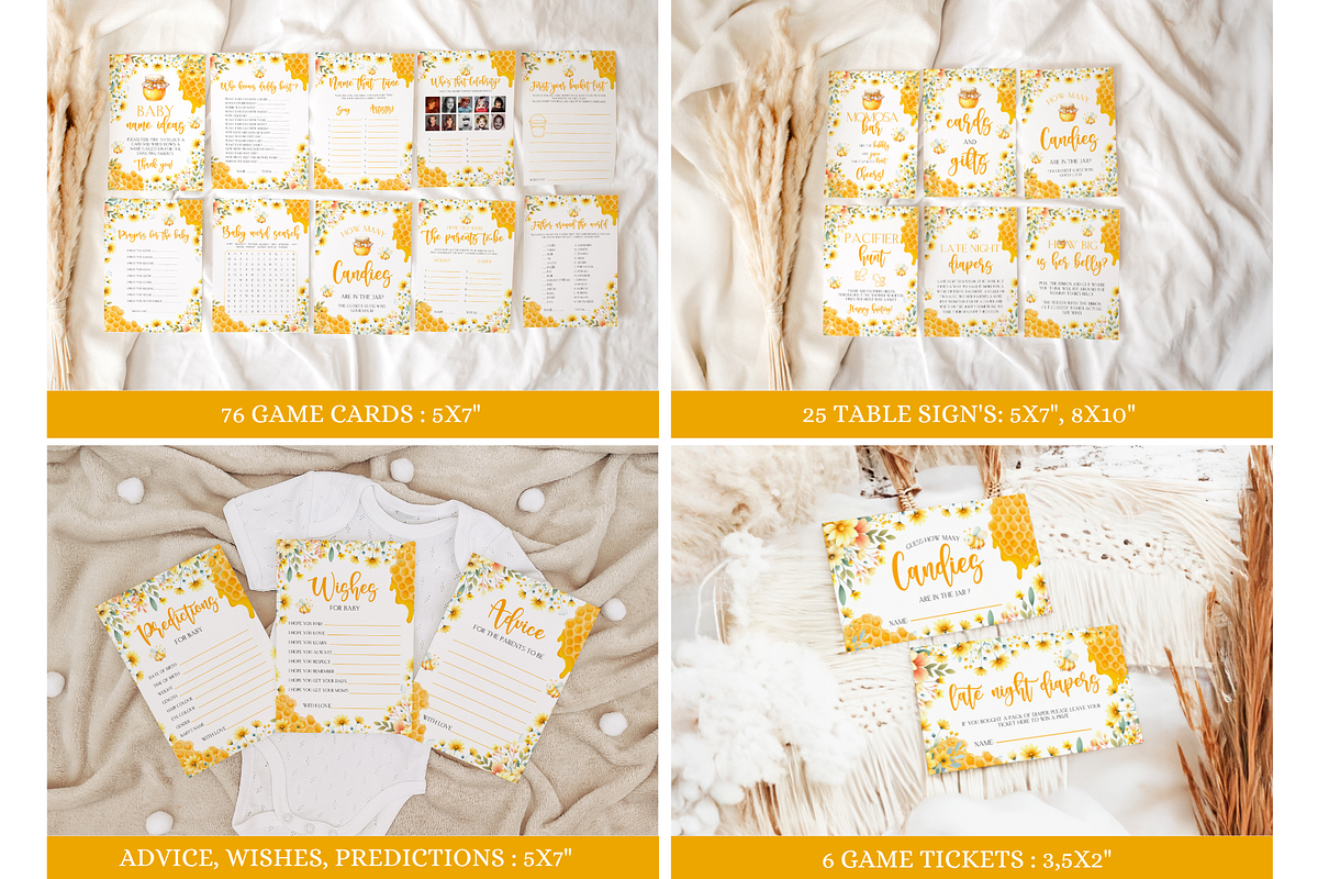 Mommy to Bee Baby Shower Bundle, a Templates & Theme by VeliusCreativeStudio (Photo 7 of 8)