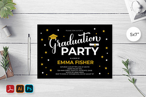 Graduation Invitation Card Template